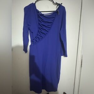 Elegant Blue Dress with Unique Cutout Design